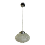 1970s vintage cut glass suspension – retro design ball lamp – L