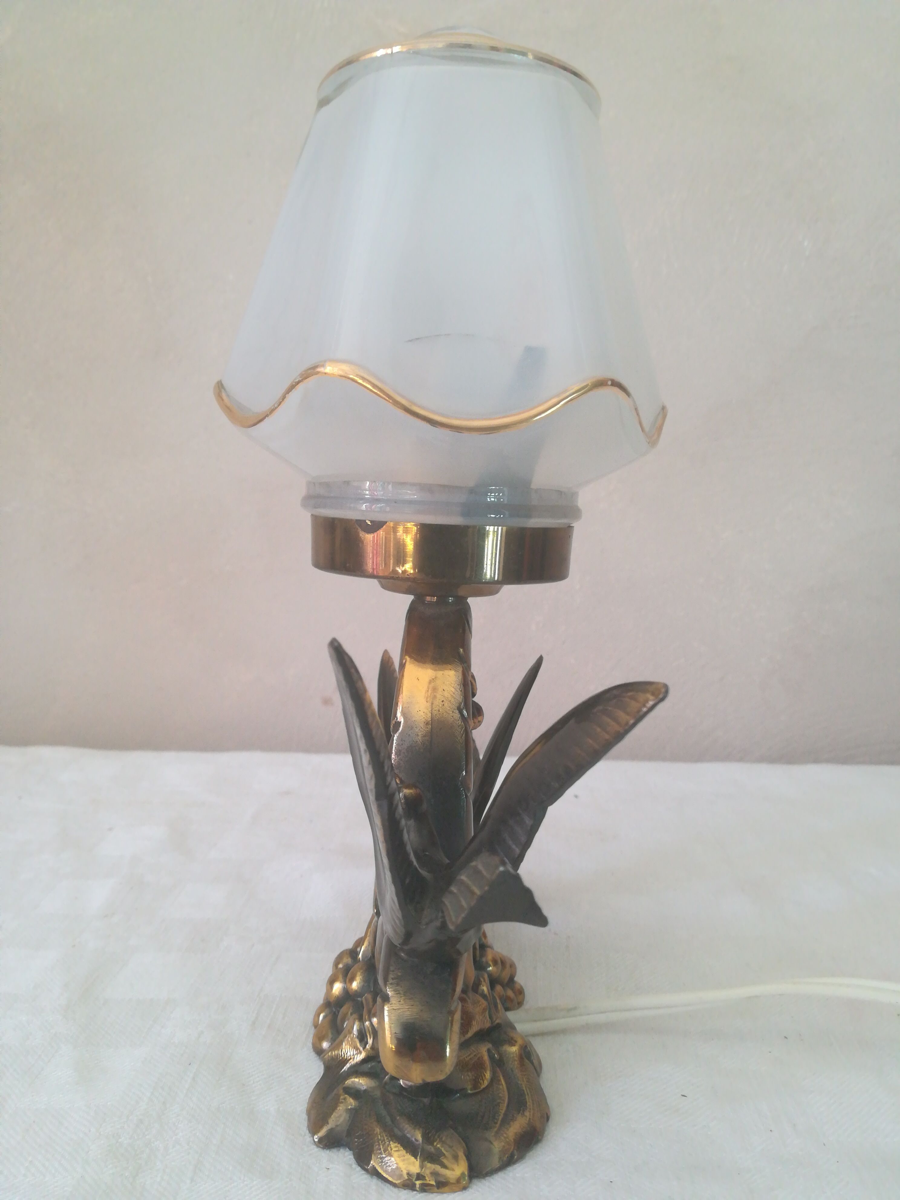 Lampe art déco avec oiseaux