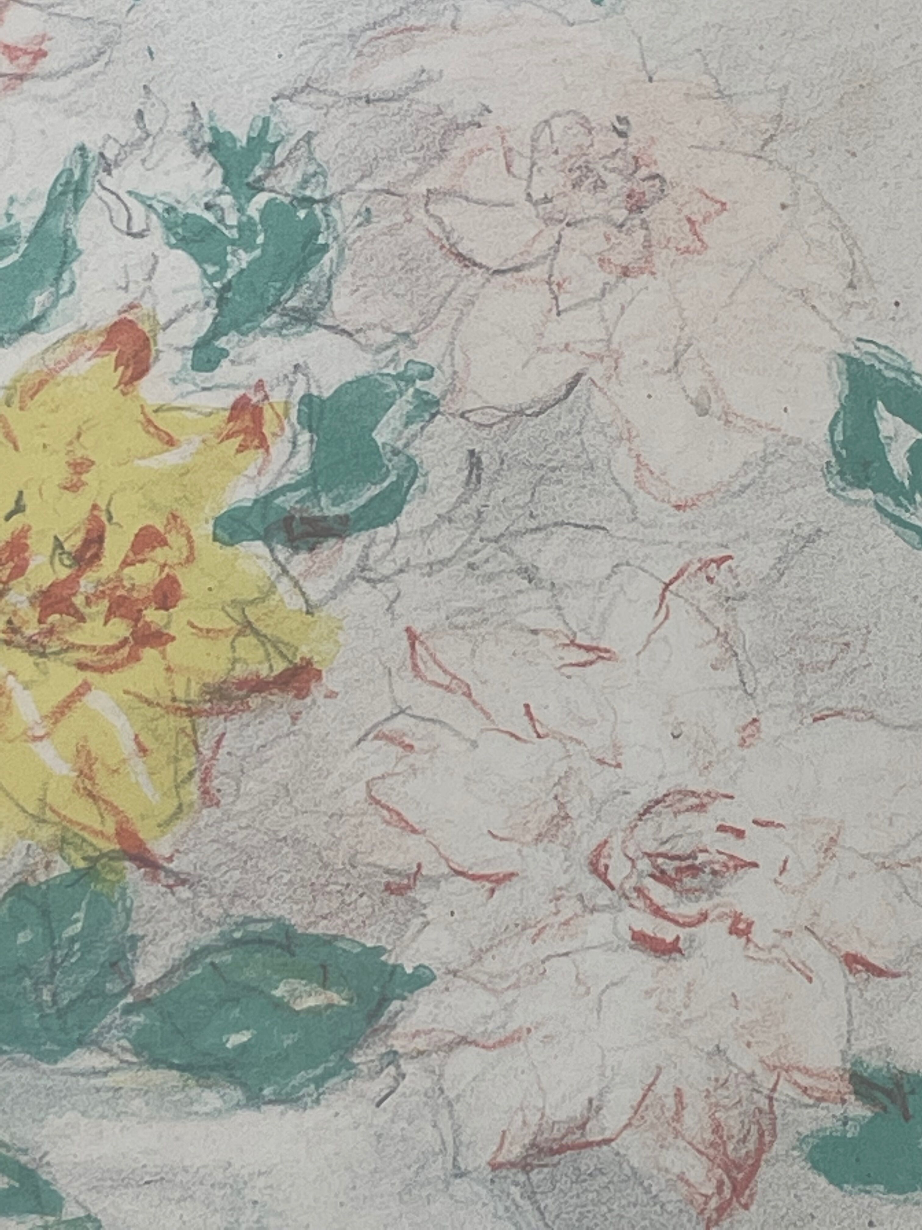 Painting watercolor still life with flowers Matisse, Dufy early twentieth century