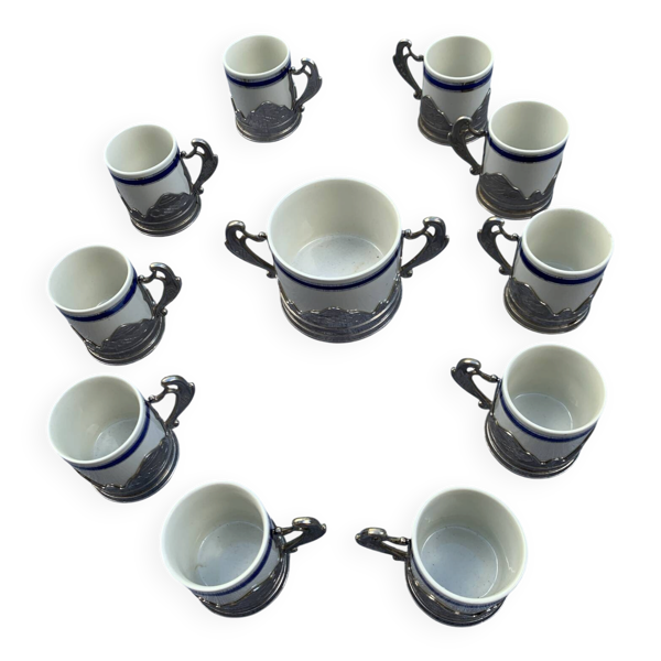 Service à café vintage italien Weidmann Porzellan 70S
