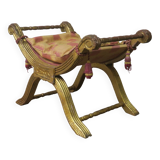 Antique parcel gilt cruciform stool