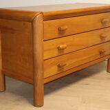 Vintage solid elm chest of drawers, 1970