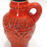 Superb pair of red vases by Bodo Mans for Bay 1960-1970's