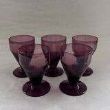 Set of 5 aubergine glasses