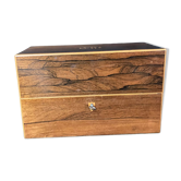 2211852 Old rosewood box with 3 bottles porcelain Napoleon III late nineteenth