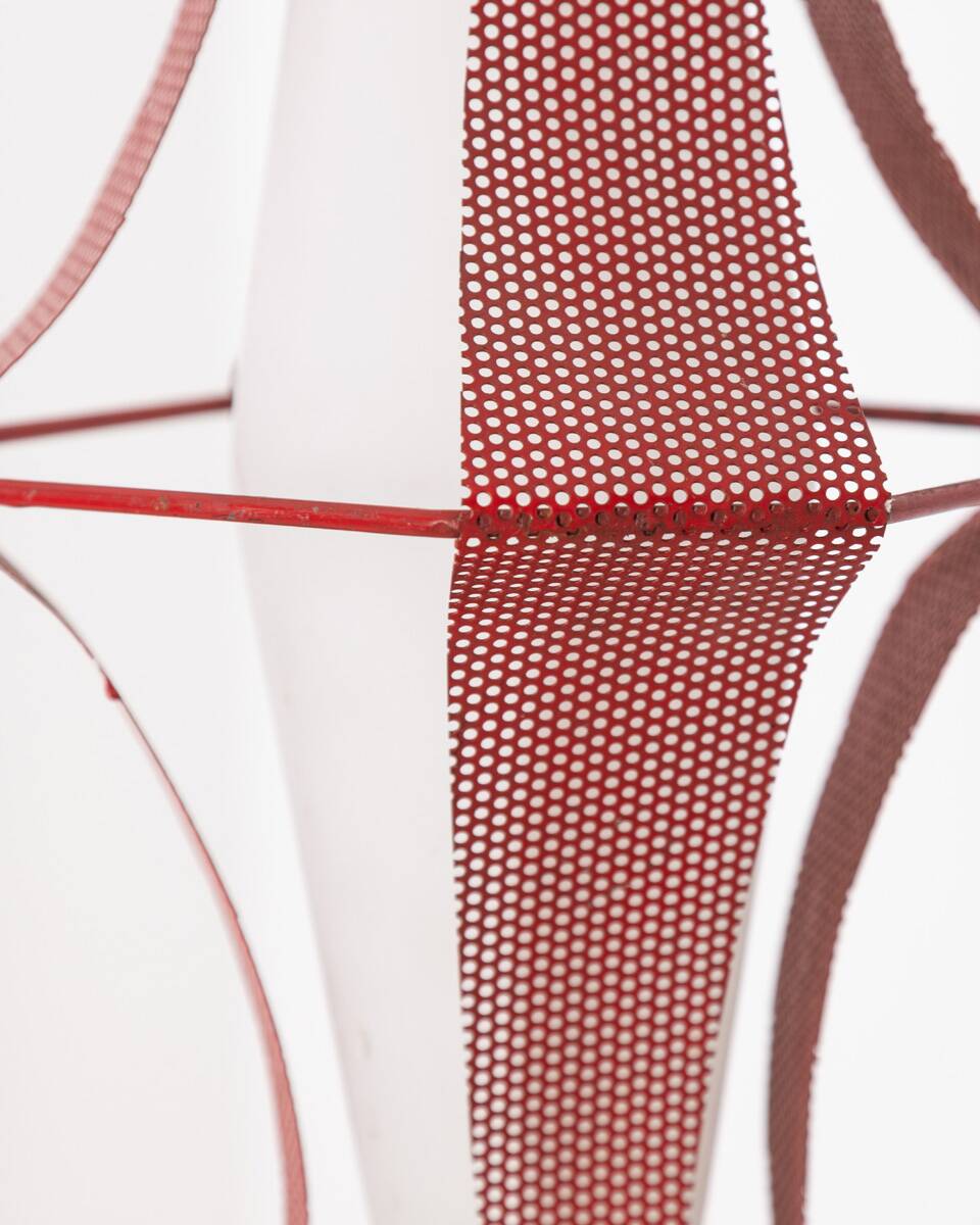 Vintage 70's pendant lamp metal and glass italian design