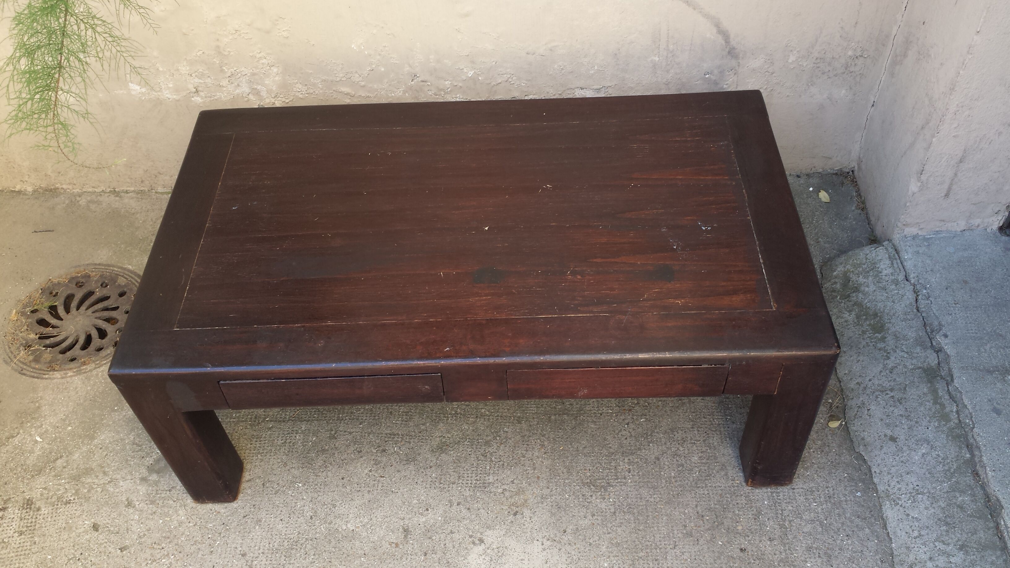 Low wooden vintage table