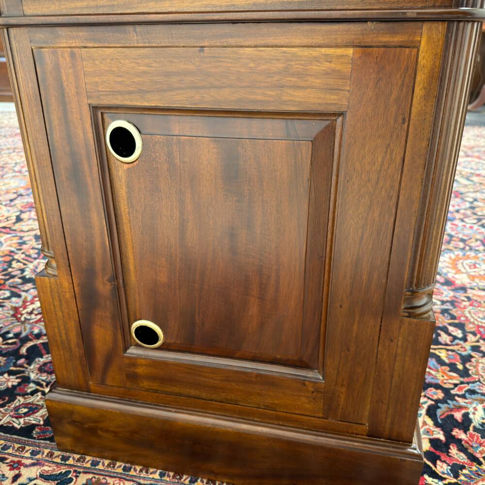 Classic English Desk Green Leather Inlay