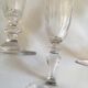 Set of 6 assorted champagne flutes late 19th century cut with cut-offs