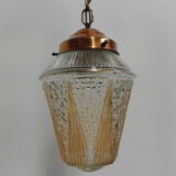 Vintage hanging lamp with glass shade
