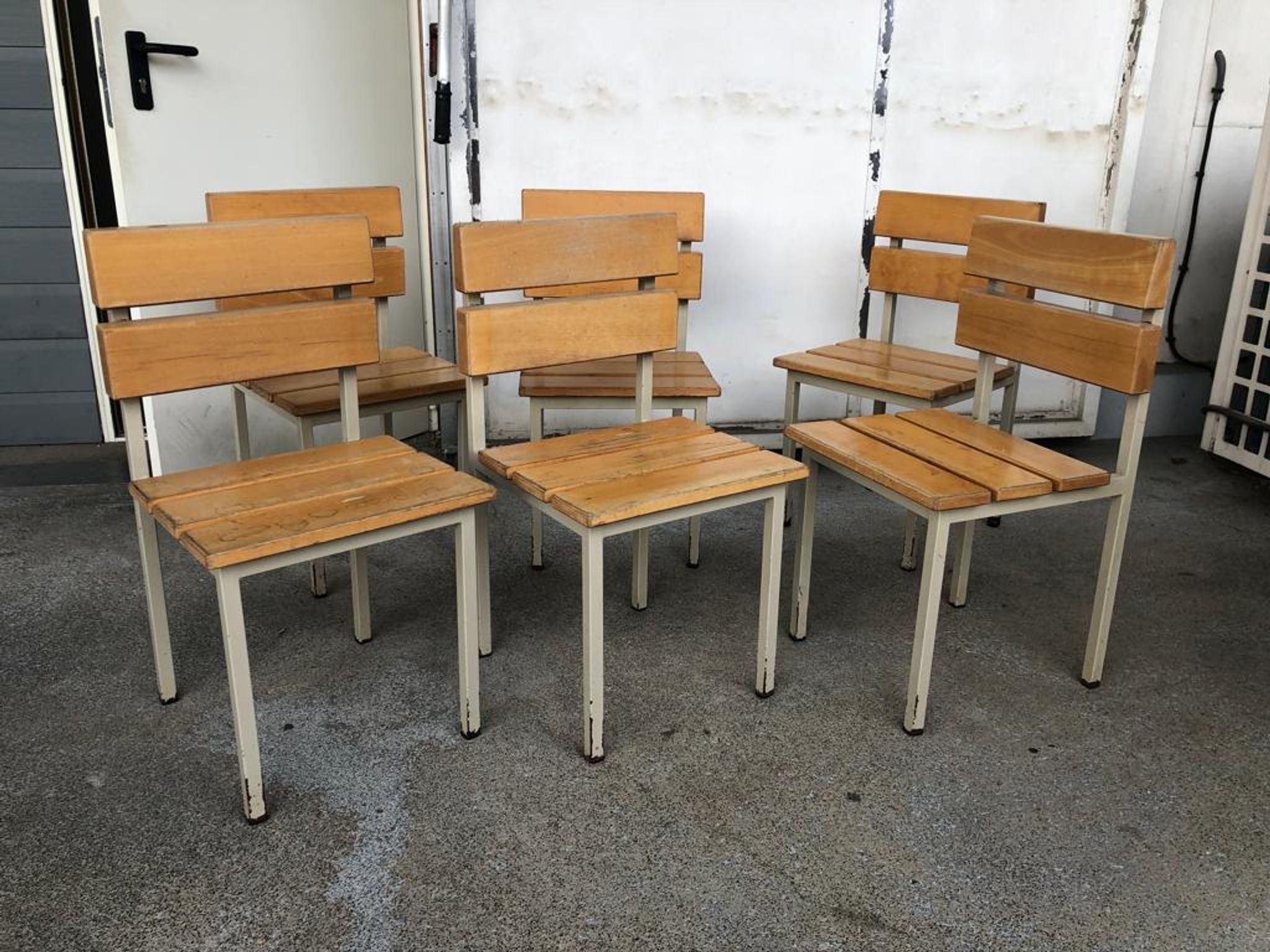 Wooden and iron chair suites from the 70's