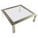 Square coffee table in brass, chrome and glass by Renato Zevi, Italy, 1970s