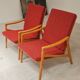 Pair of Jiri Jiroutek red armchairs by Intérier Praha