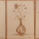 Lot de 3 tableaux nature morte vases fleurs séchées style Wabi Sabi