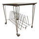 Rolling table for magazines or vinyl records.