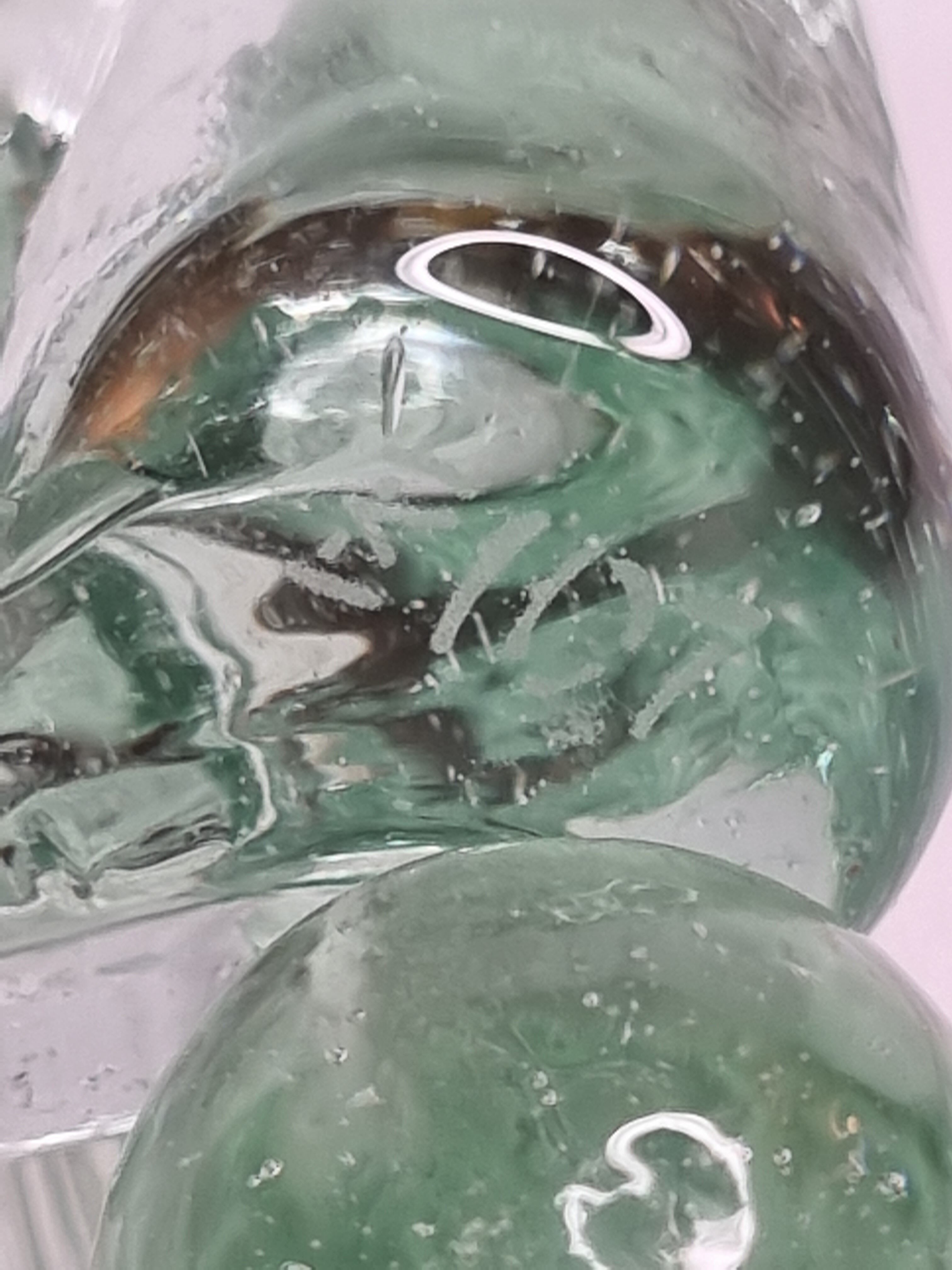 Set of six water glass knife holders from the Biot glassworks, signed