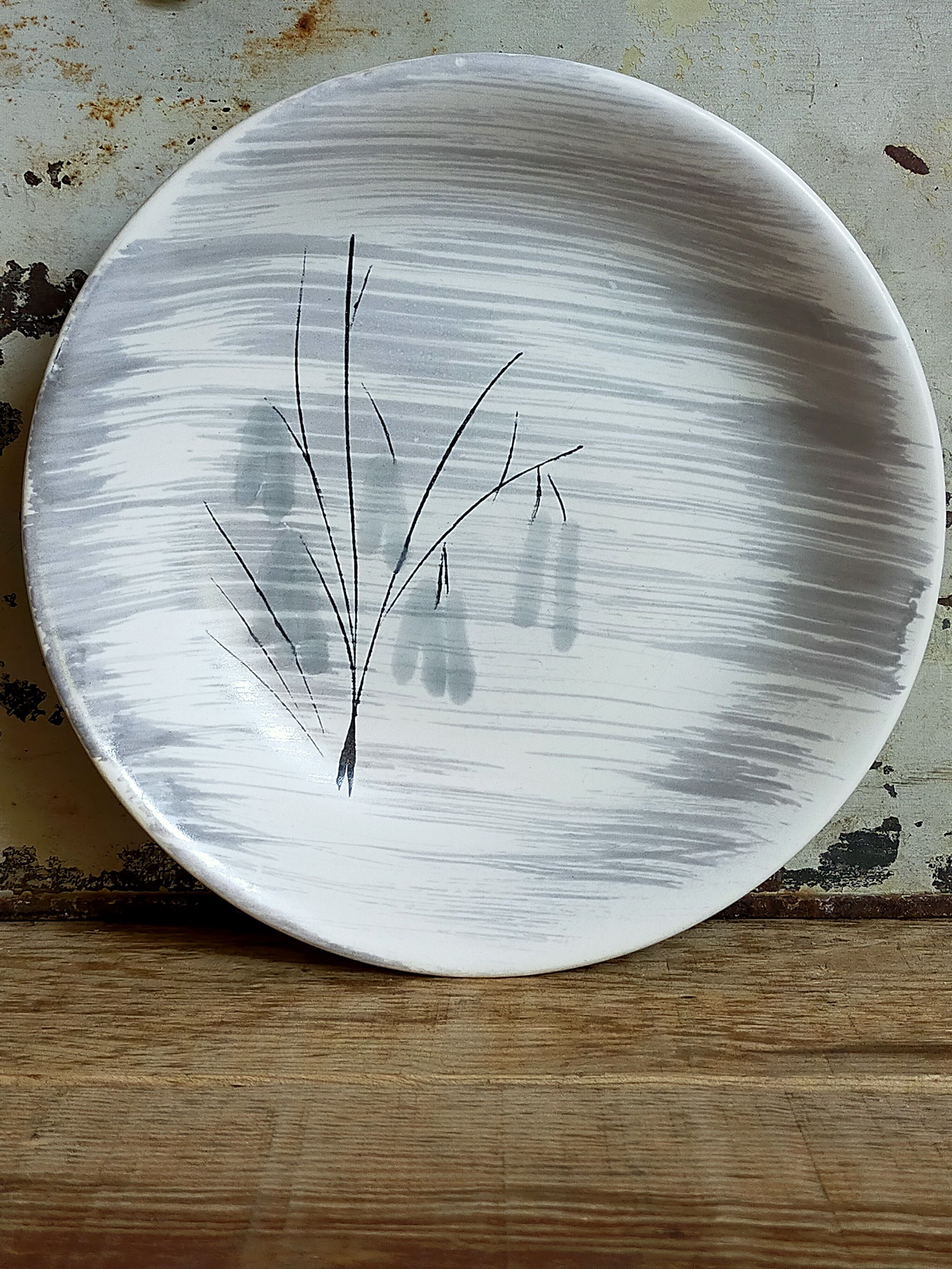 Six assiettes céramique Niderviller service "Chatons" années 50.