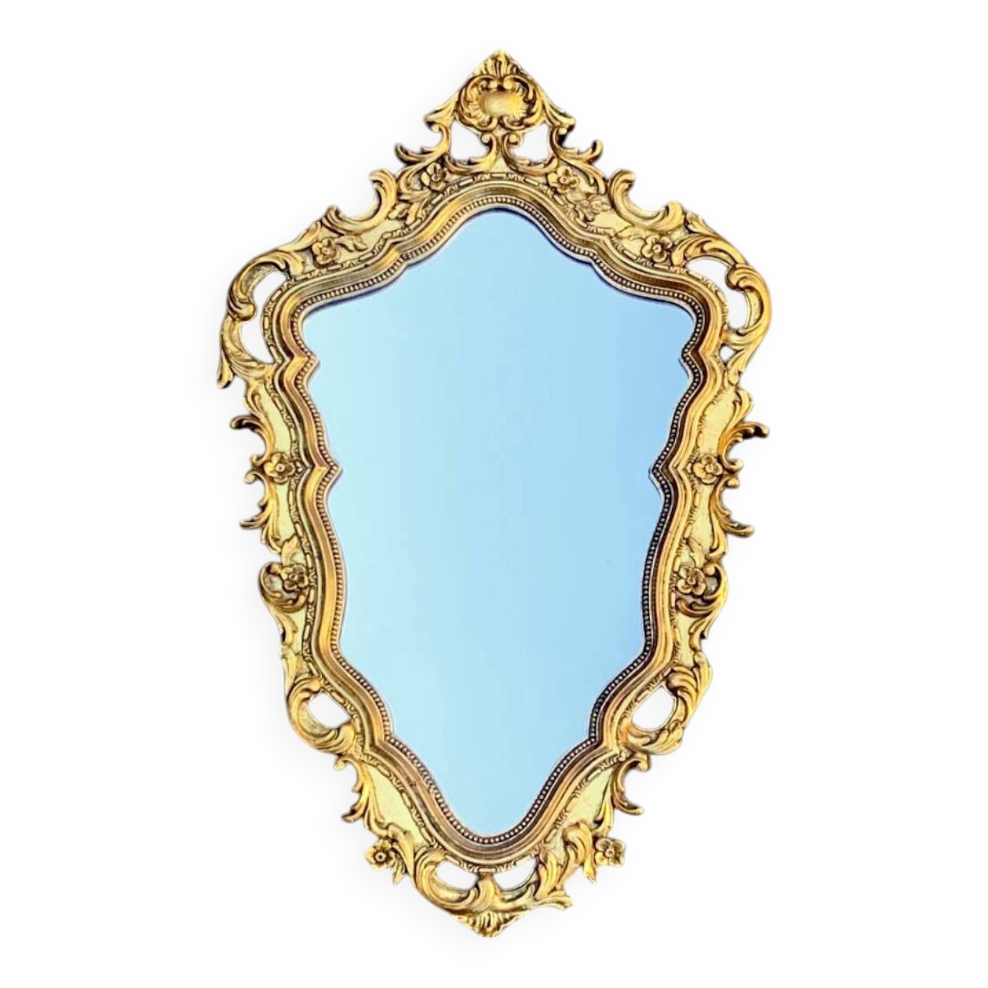Old mirror in golden resin - 43 x 68 cm