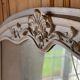 Very large antique carved wooden trumeau mirror