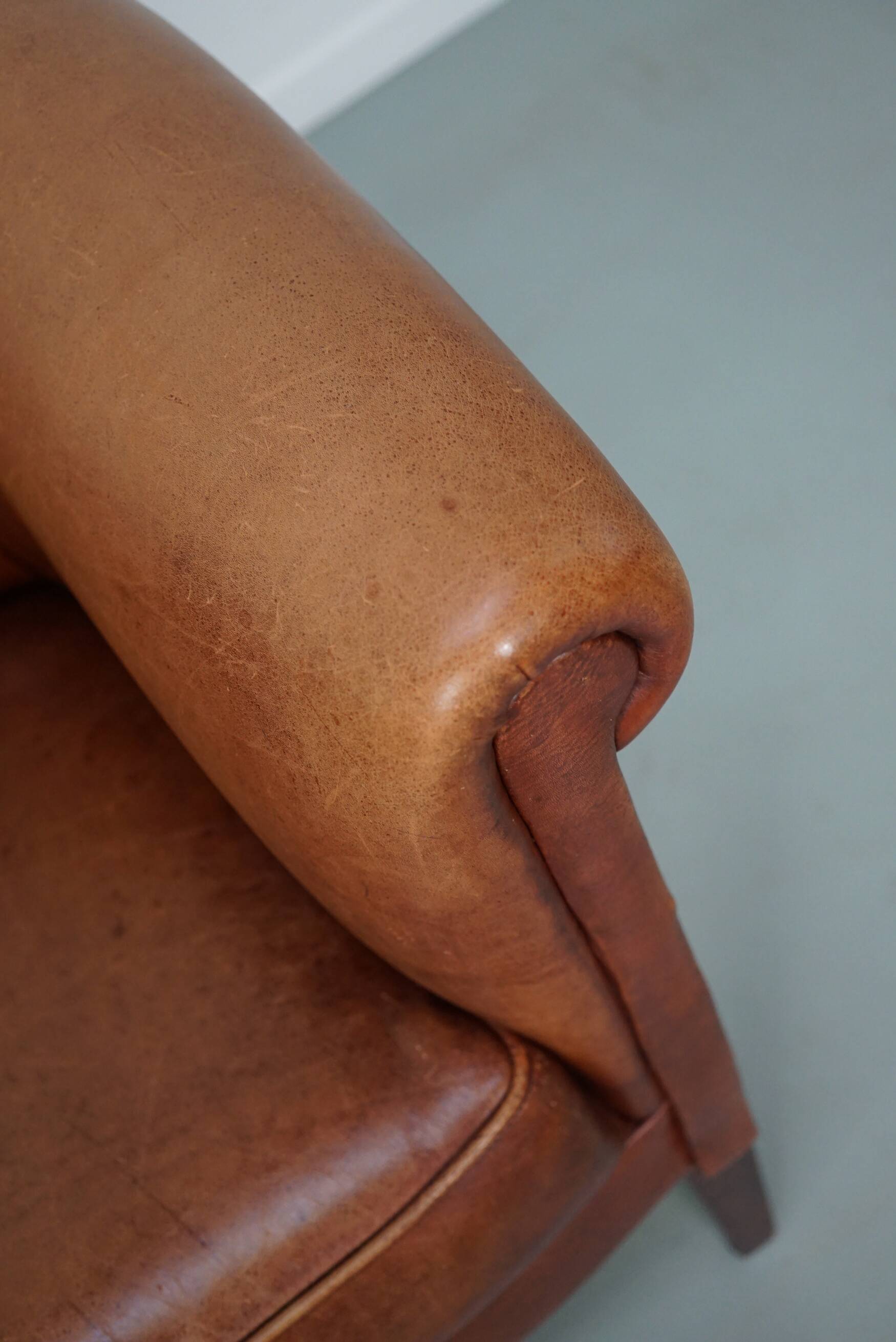 Vintage Dutch Leather Club Chairs, Set of 2