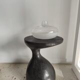 Sofa end in solid wood monoxyl organic shape black color