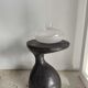 Sofa end in solid wood monoxyl organic shape black color