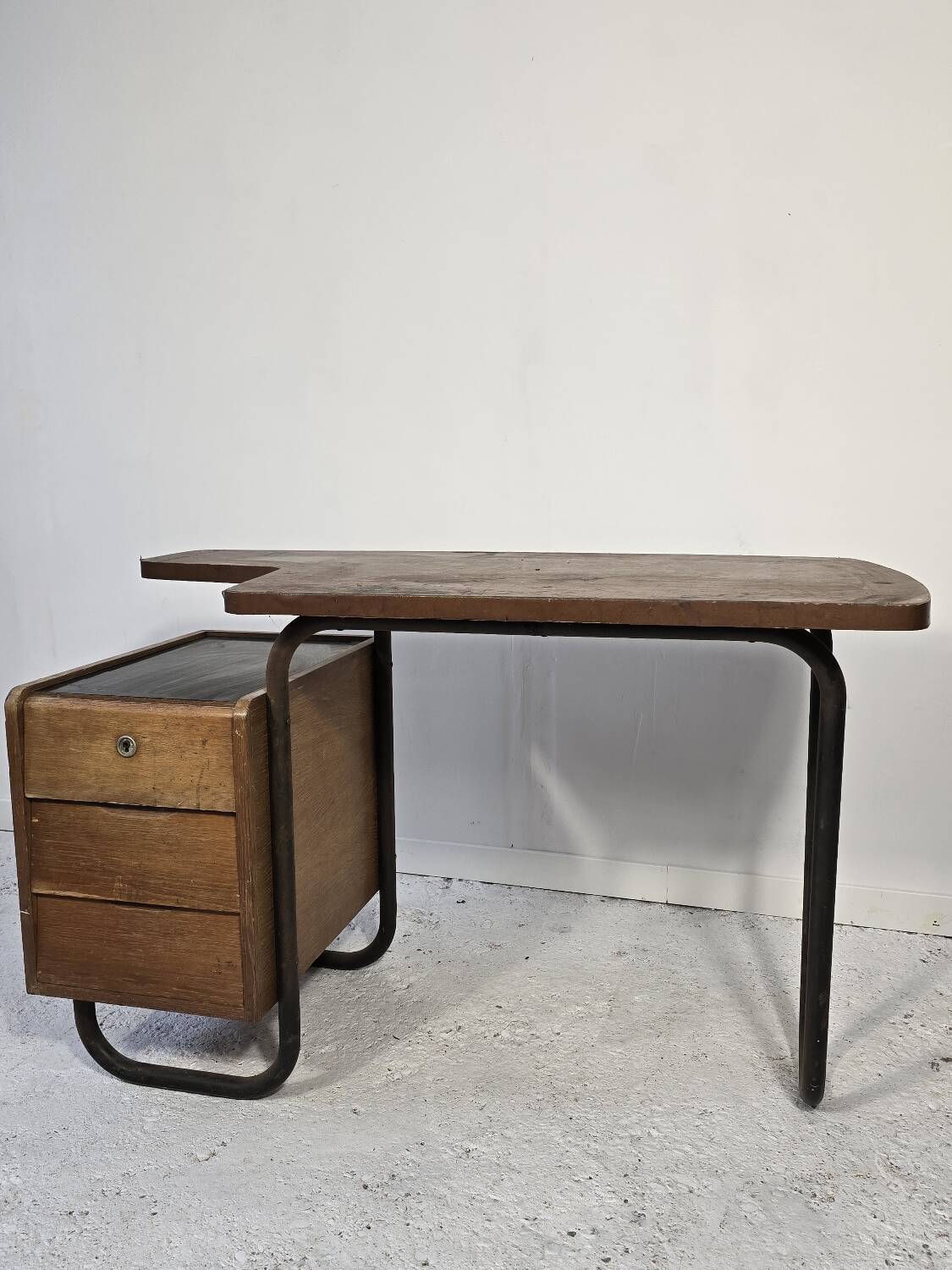 Mobilor Desk CAB Roger Charroy – modernist metal wood 1950 vintage