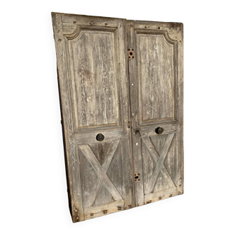 Double-leaf carriage door