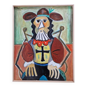 Roland Chanco (1924-2017), friend of Picasso - Oil on canvas the musketeer