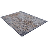 Gold blue wool rug