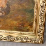 Oil on canvas "Dog resting" framed and signed