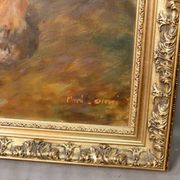 Oil on canvas "Dog resting" framed and signed