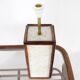 Paire de lampes en os et rotin