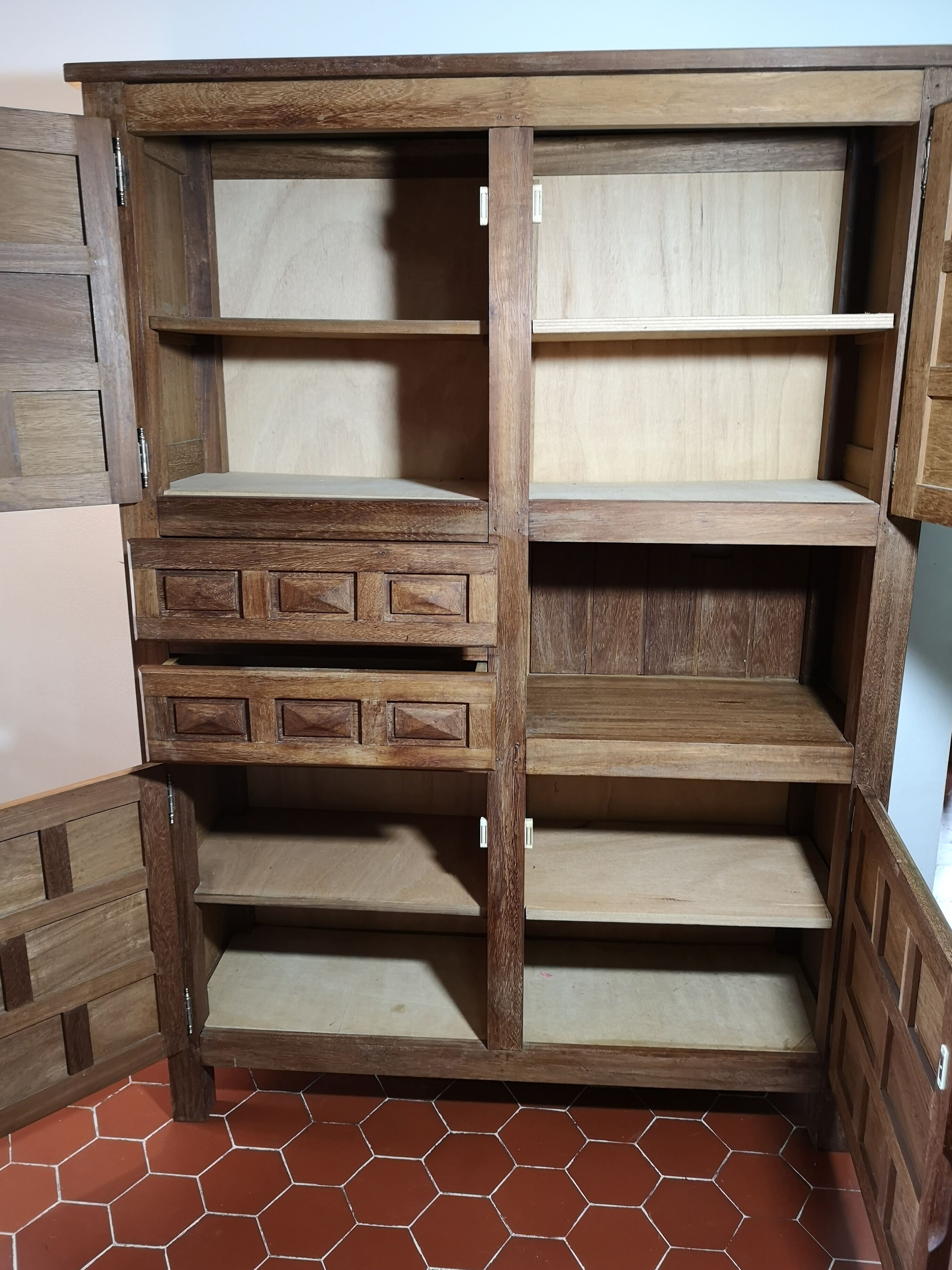 Buffet brutalist exotic wood