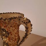 Trophy vase decorated with shells - vintage seaside crafts