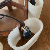 Scandinavian chandelier in teak and perspex