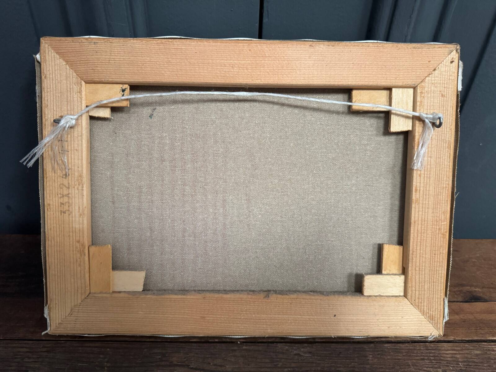 Oil on canvas by Claude Claveau wall with red door 20th century