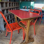 Red Formica bistro table 1950