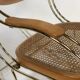 Vintage brass curved wooden rocking chair