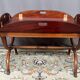 George III mahogany dessert table with 4 folding oval sides