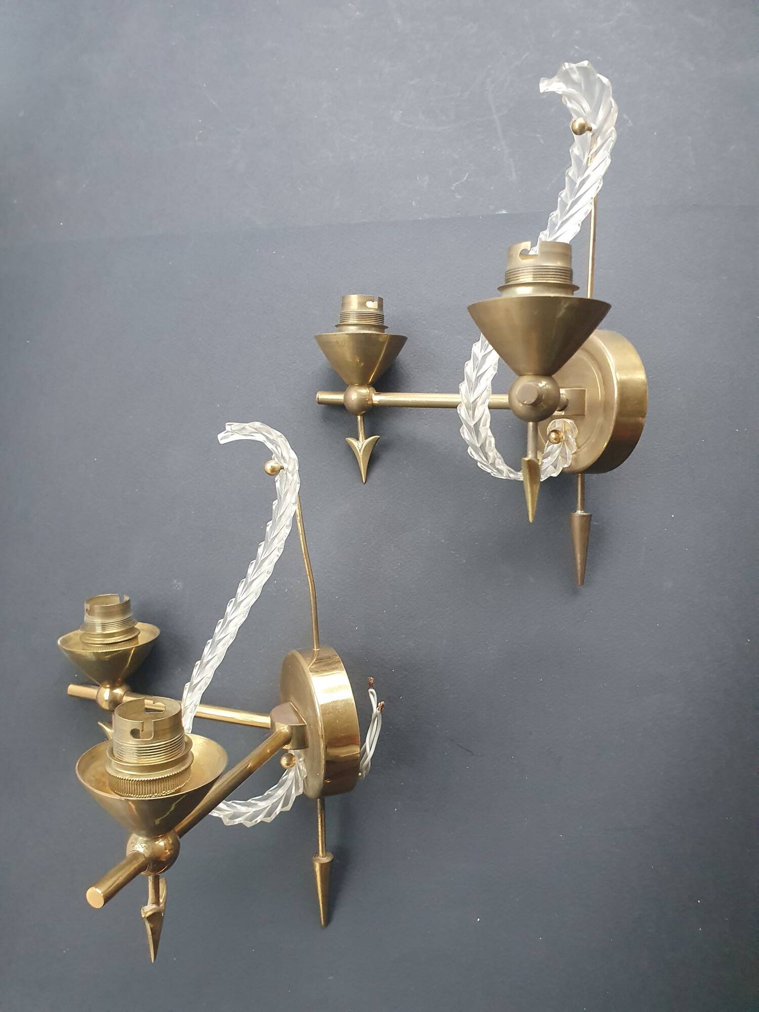 Pair of antique Art Deco wall sconces