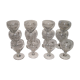 Set of 12 stemware chiseled flowers vintage 60-70 years
