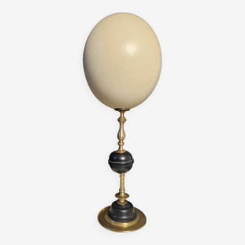 Ostrich Egg, Brass and Black Marble Base (20th century) H: 35 cm | Collection