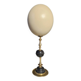 Oeuf d'Autruche, Socle en Laiton et Marbre Noir (XXème) H:35 cm | Collection