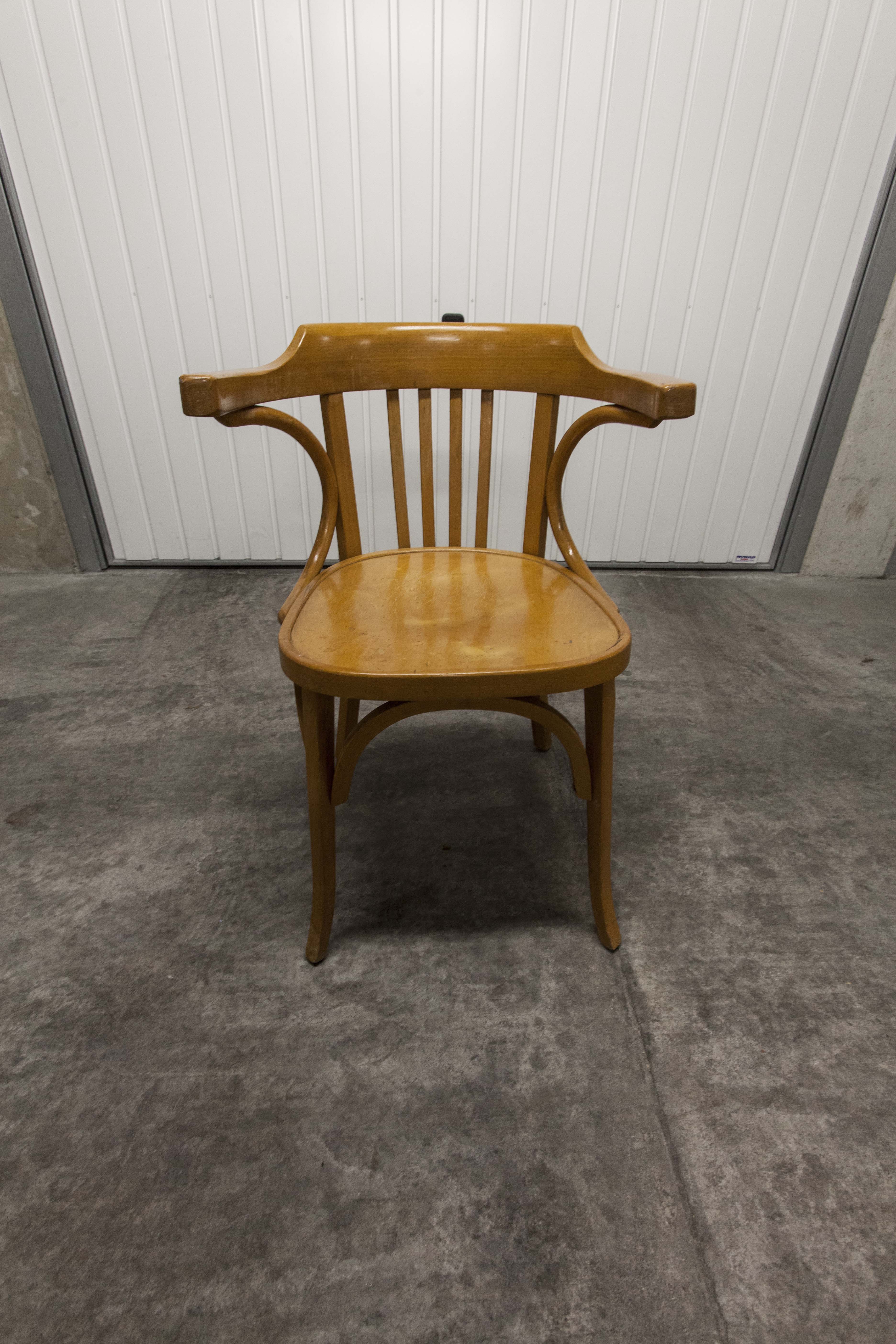 Signed Baumann desk armchair light wood