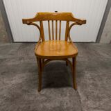 Signed Baumann desk armchair light wood