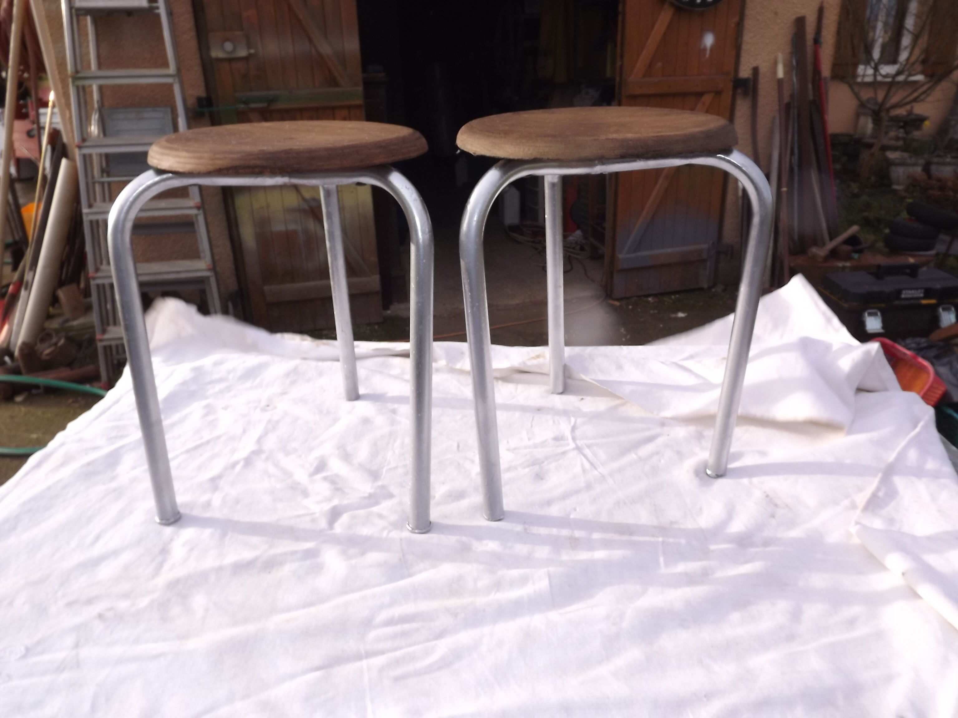 Pair of industrial stools