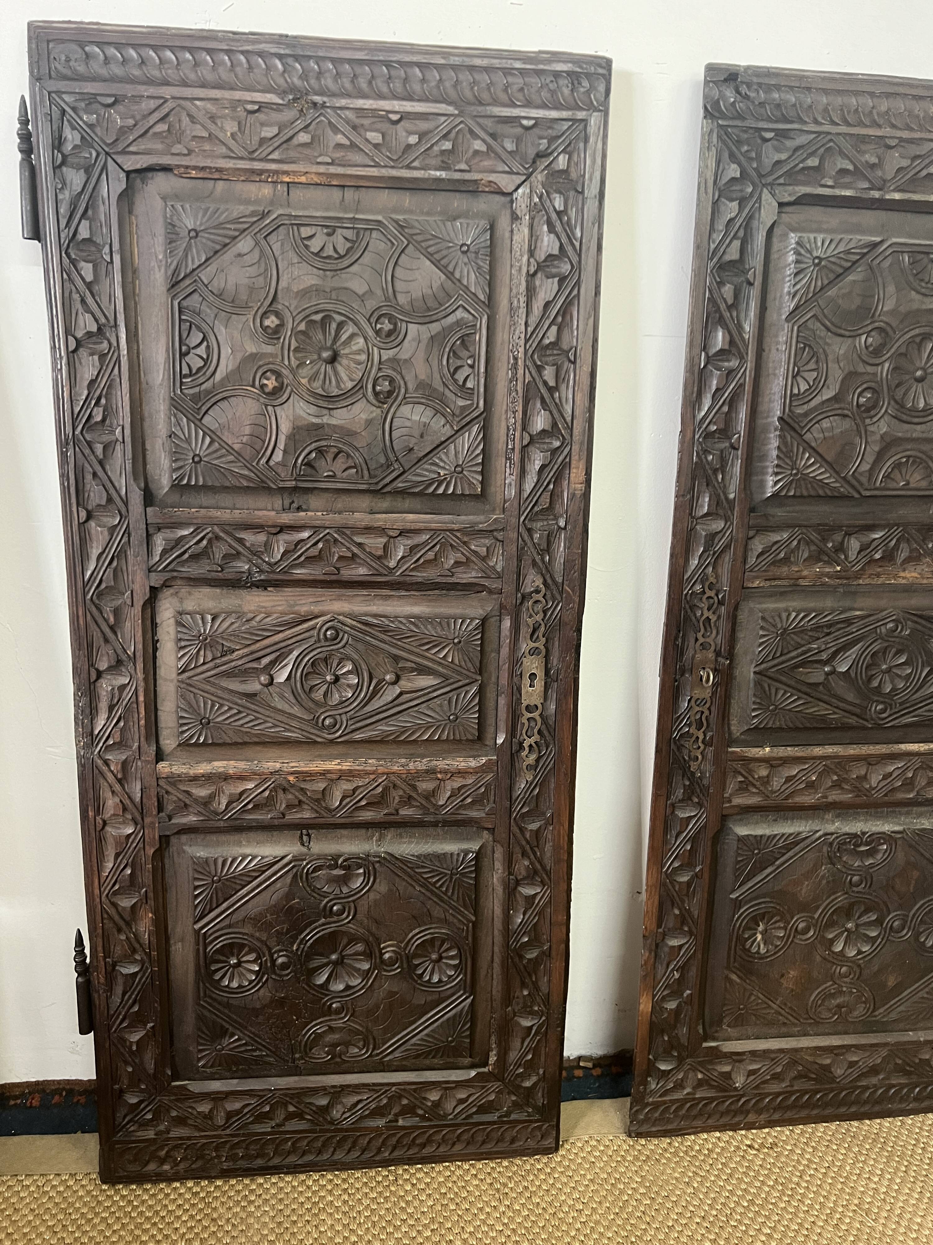 Pair of vintage Breton cabinet doors