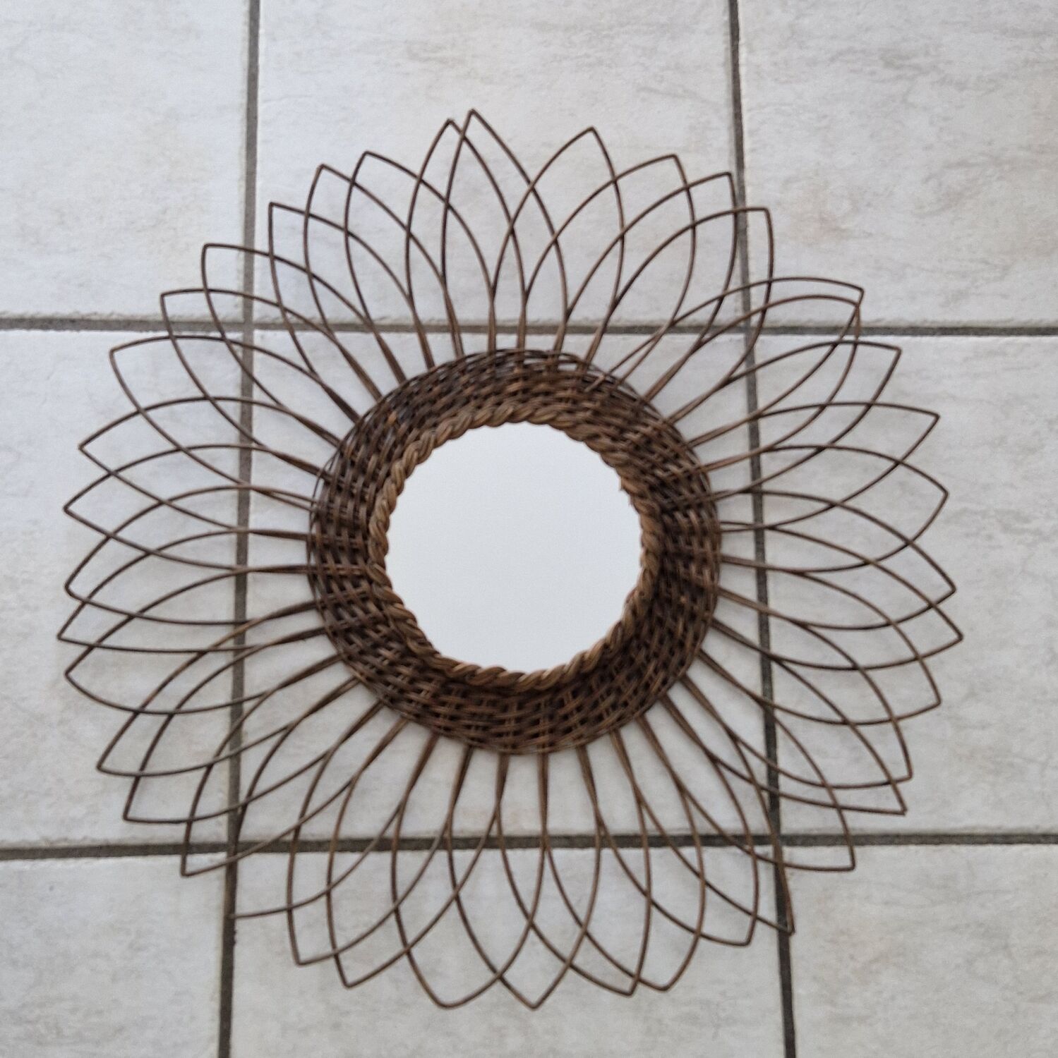 Rattan mirror