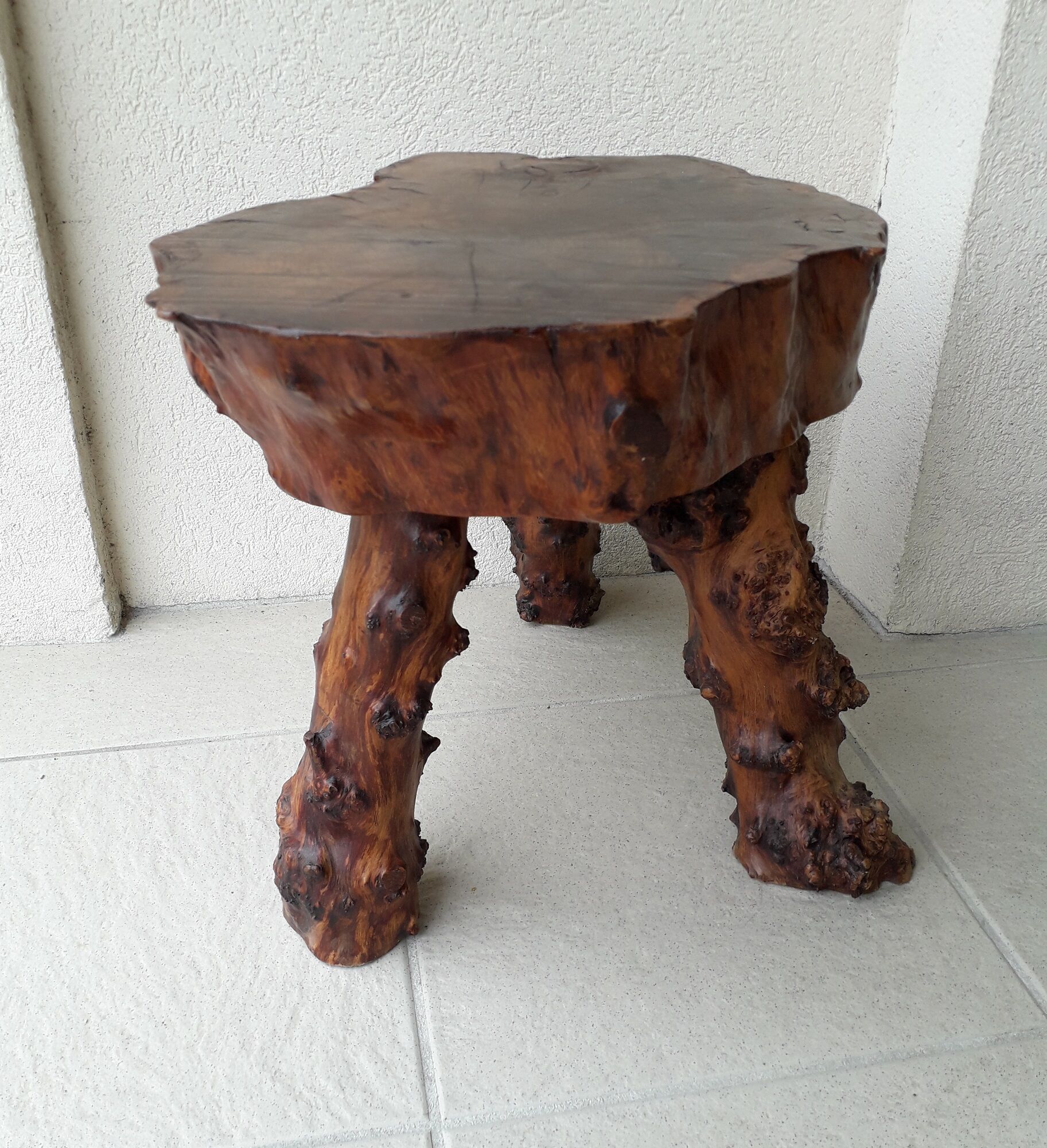 Solid wood stool